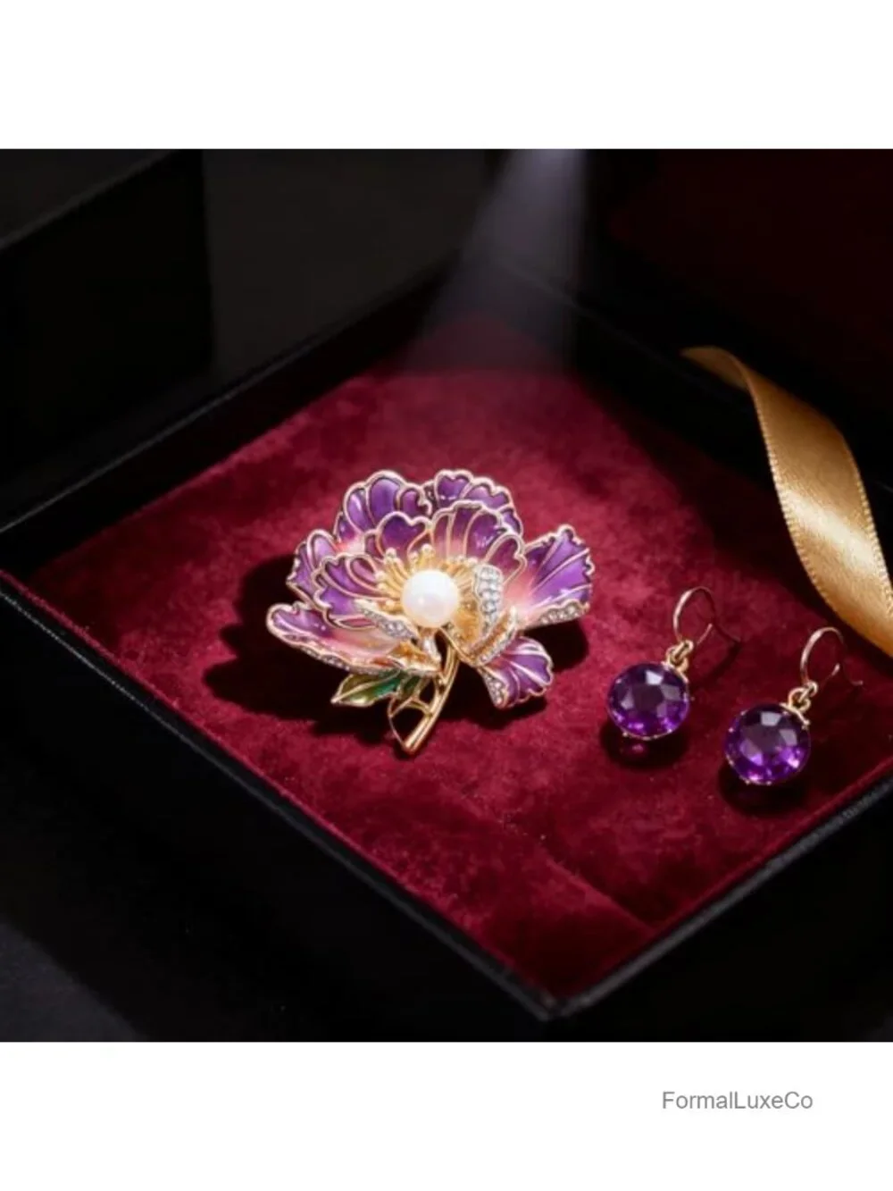 Pearl Flower Brooch Pin Vintage Crystal Rhinestone Corsage Scarf Clip
